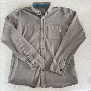 Laguna Men’s Button-Up Shirt Gray Cotton Knit Casual Workwear Size S